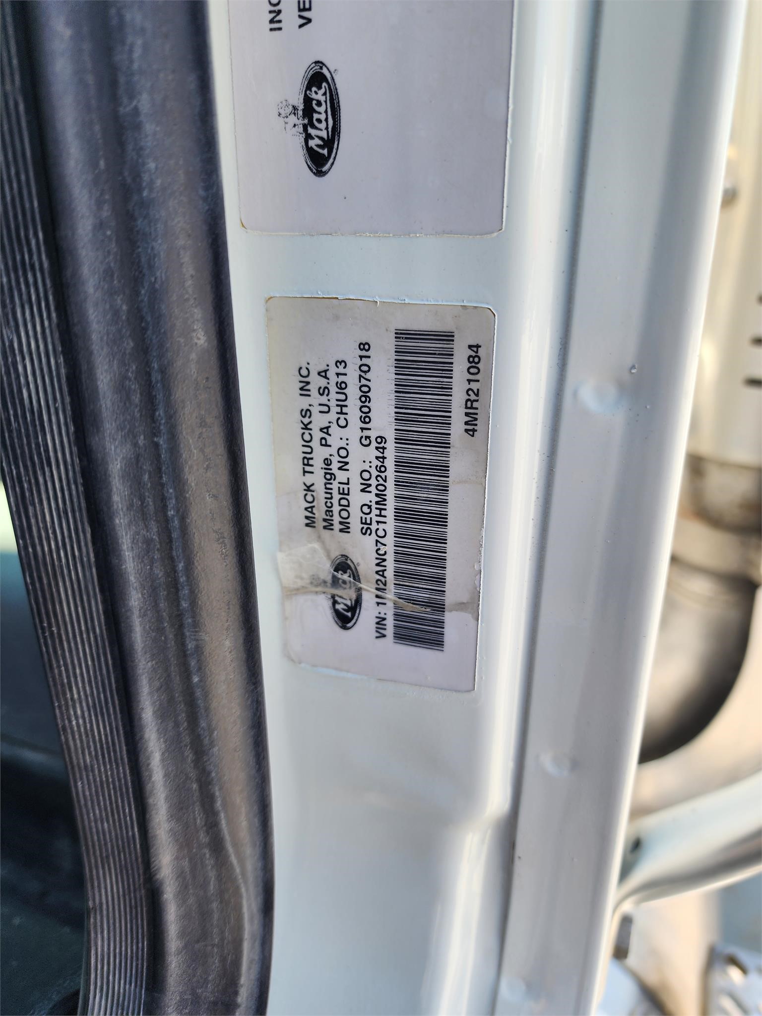 2017 MACK PINNACLE CHU613 9013400365 2017 MACK PINNACLE CHU613 9013400365