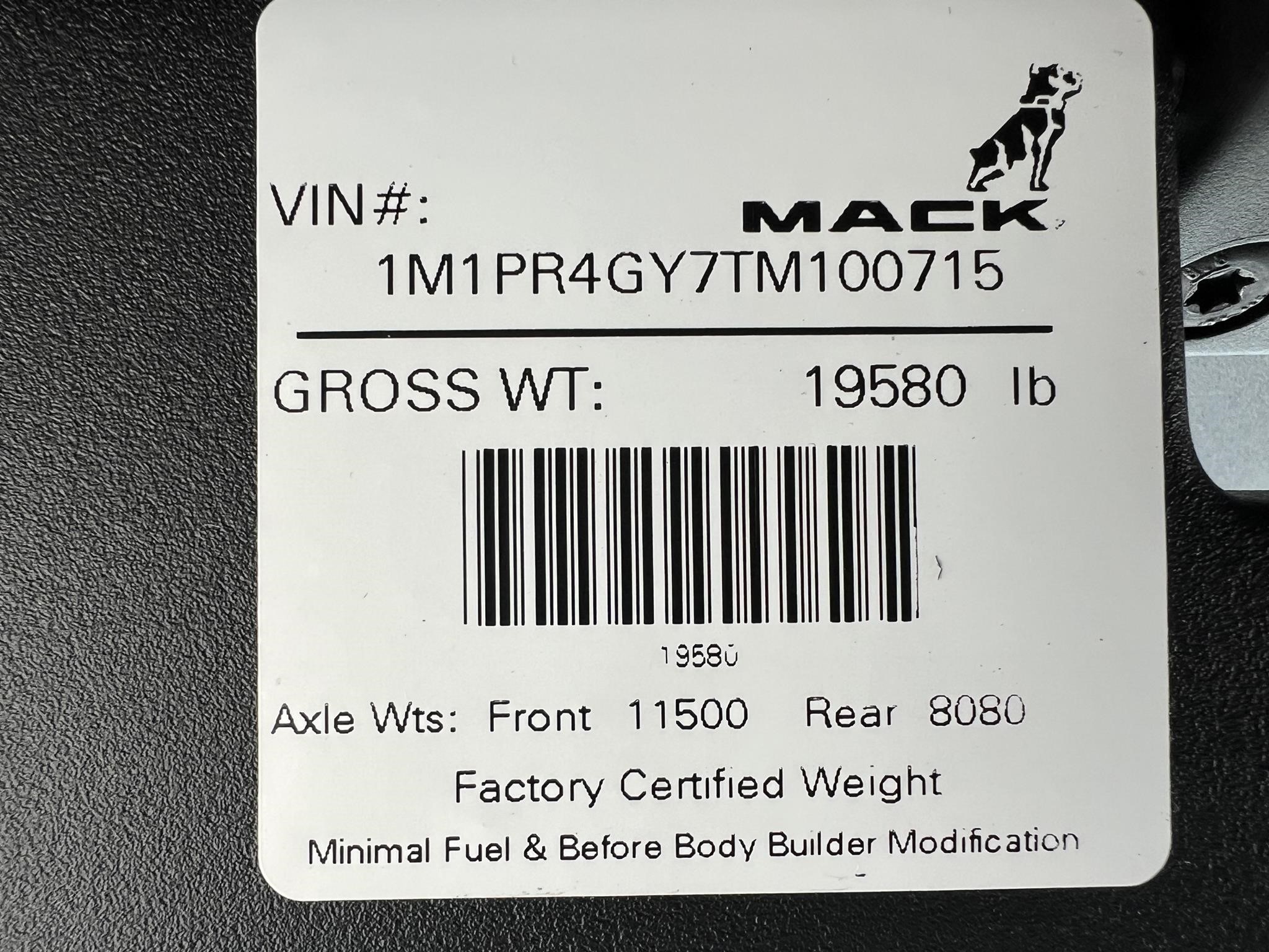 2026 MACK PIONEER 64T 10015744109 2026 MACK PIONEER 64T 10015744109