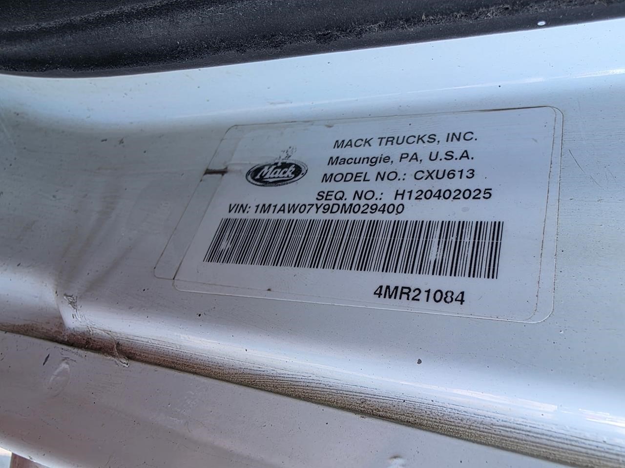 2013 MACK PINNACLE CXU613 10024732203 2013 MACK PINNACLE CXU613 10024732203