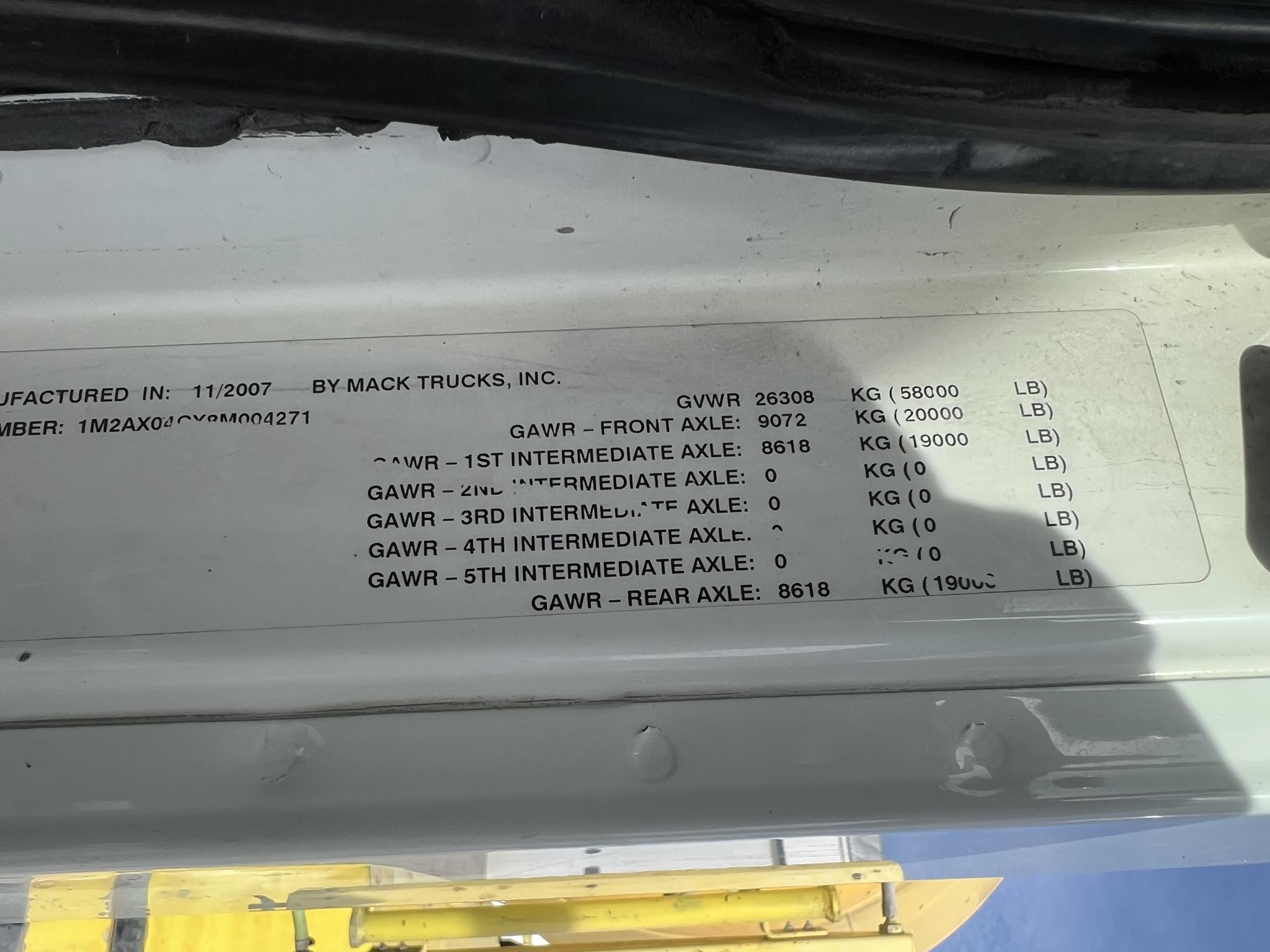 2008 MACK GRANITE GU713 11004568620 2008 MACK GRANITE GU713 11004568620