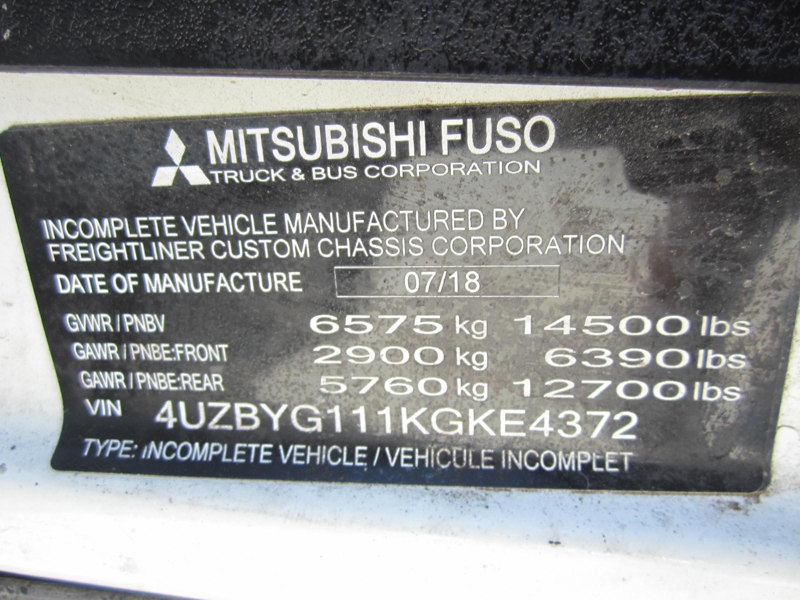 2019 MITSUBISHI FUSO FE140 11029724074 2019 MITSUBISHI FUSO FE140 11029724074