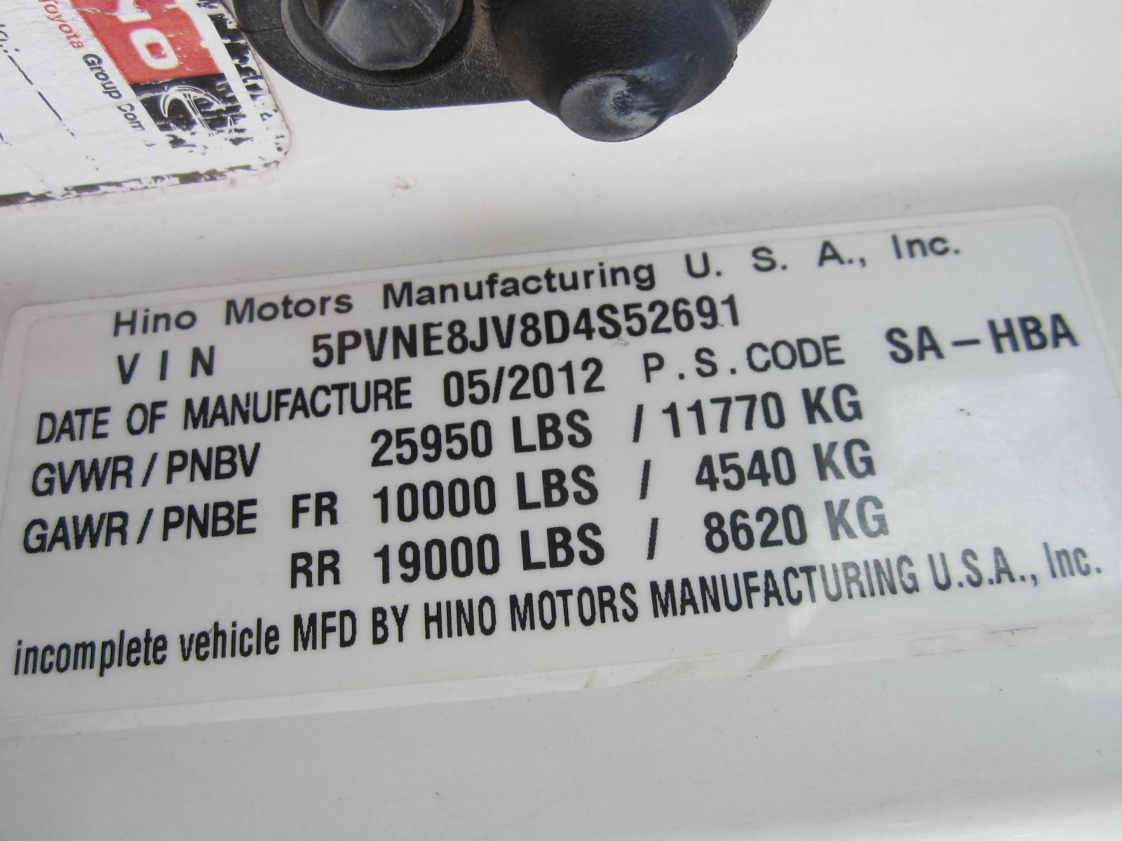 2013 HINO 268 11043371491 2013 HINO 268 11043371491