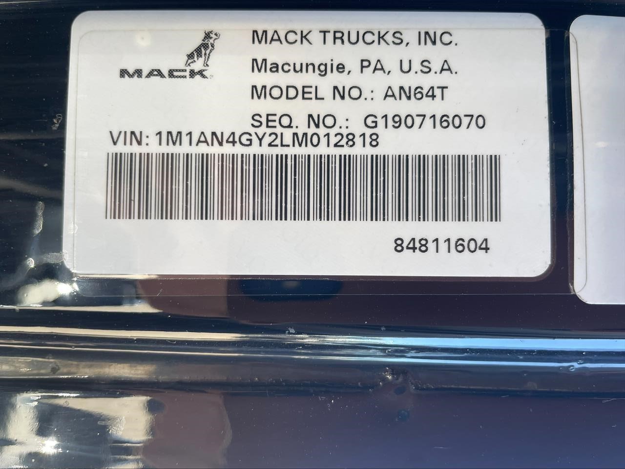 2020 MACK ANTHEM 64T 11048303051 2020 MACK ANTHEM 64T 11048303051